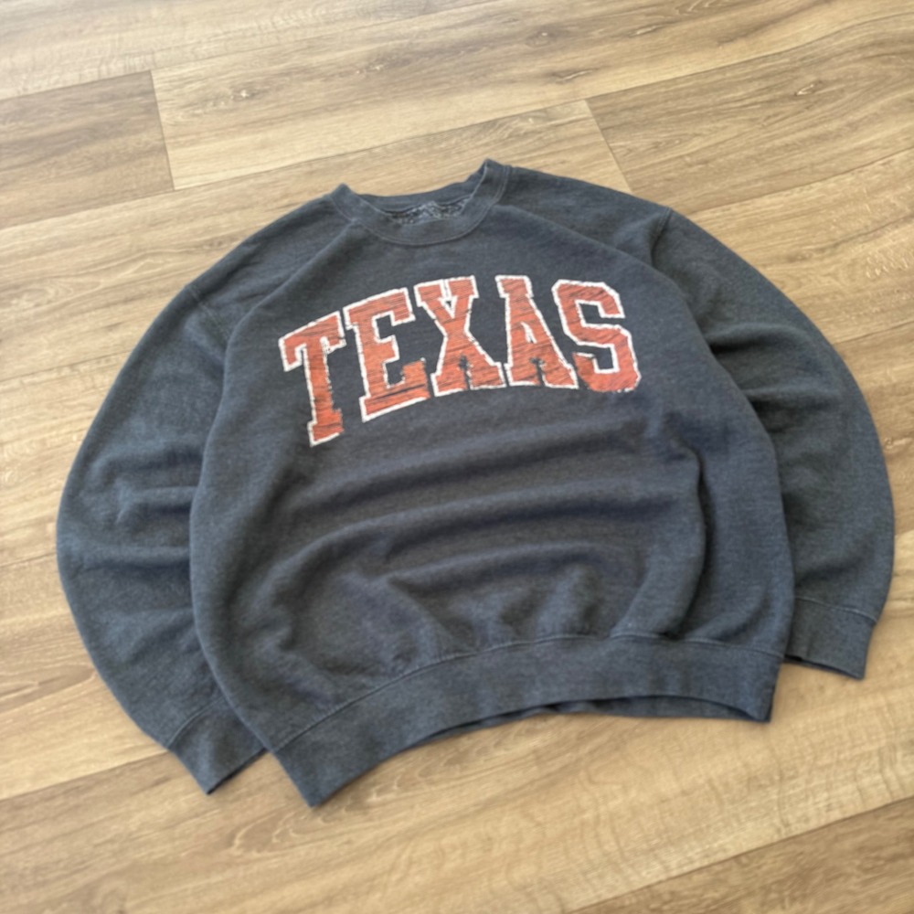 Gameday Couture x Social House Texas Sweatshirt Charcoal Grey Medium Distressed